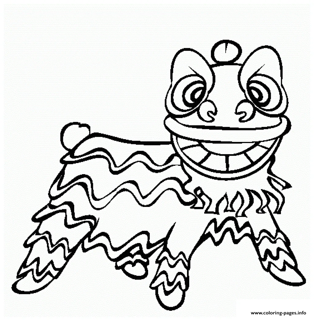 Chinese New Year Dragon Smile Coloring page Printable