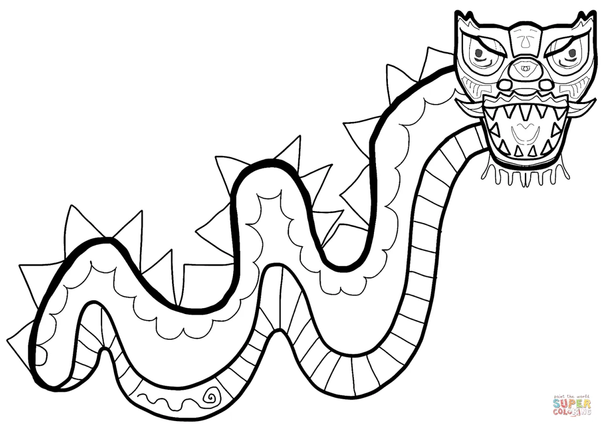 Chinese new year dragon coloring page coloring pages