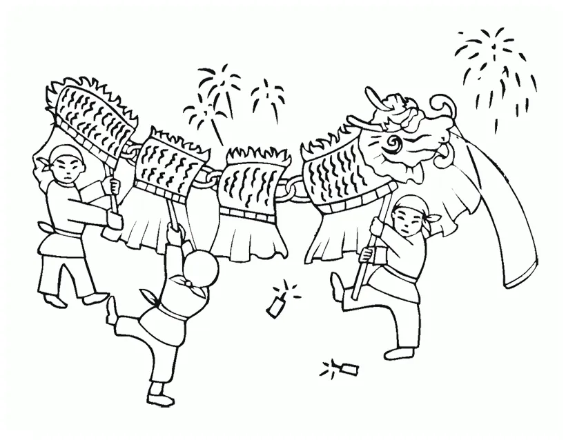 Chinese new year dragon coloring page free printable coloring pages