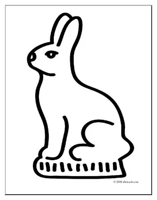 Clip art chocolate bunny coloring page abcteach