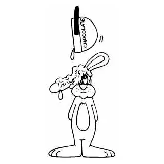 Chocolate bunny coloring page