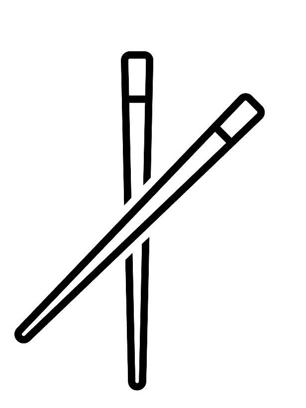 Kids-n-fun coloring page shapes of food chopsticks