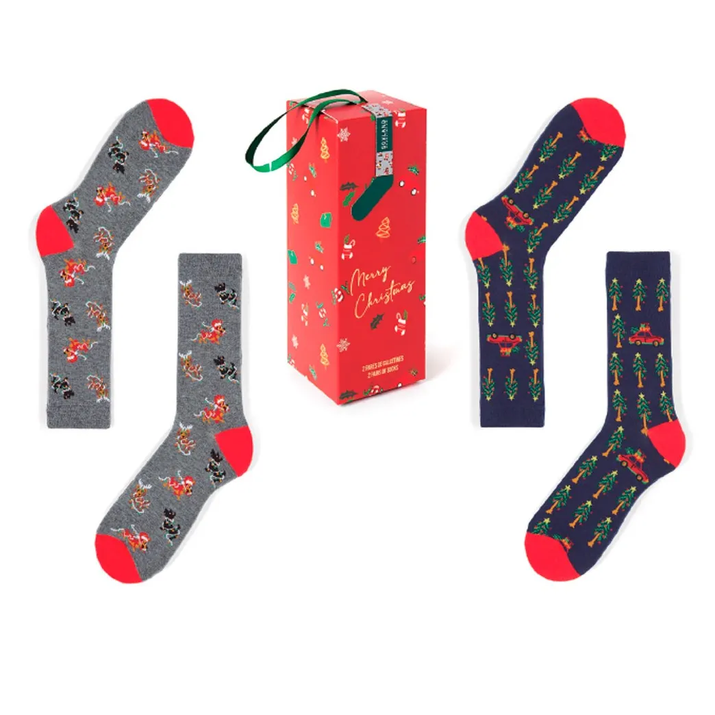 Calcetin hombre caja regalo packx2 soxland
