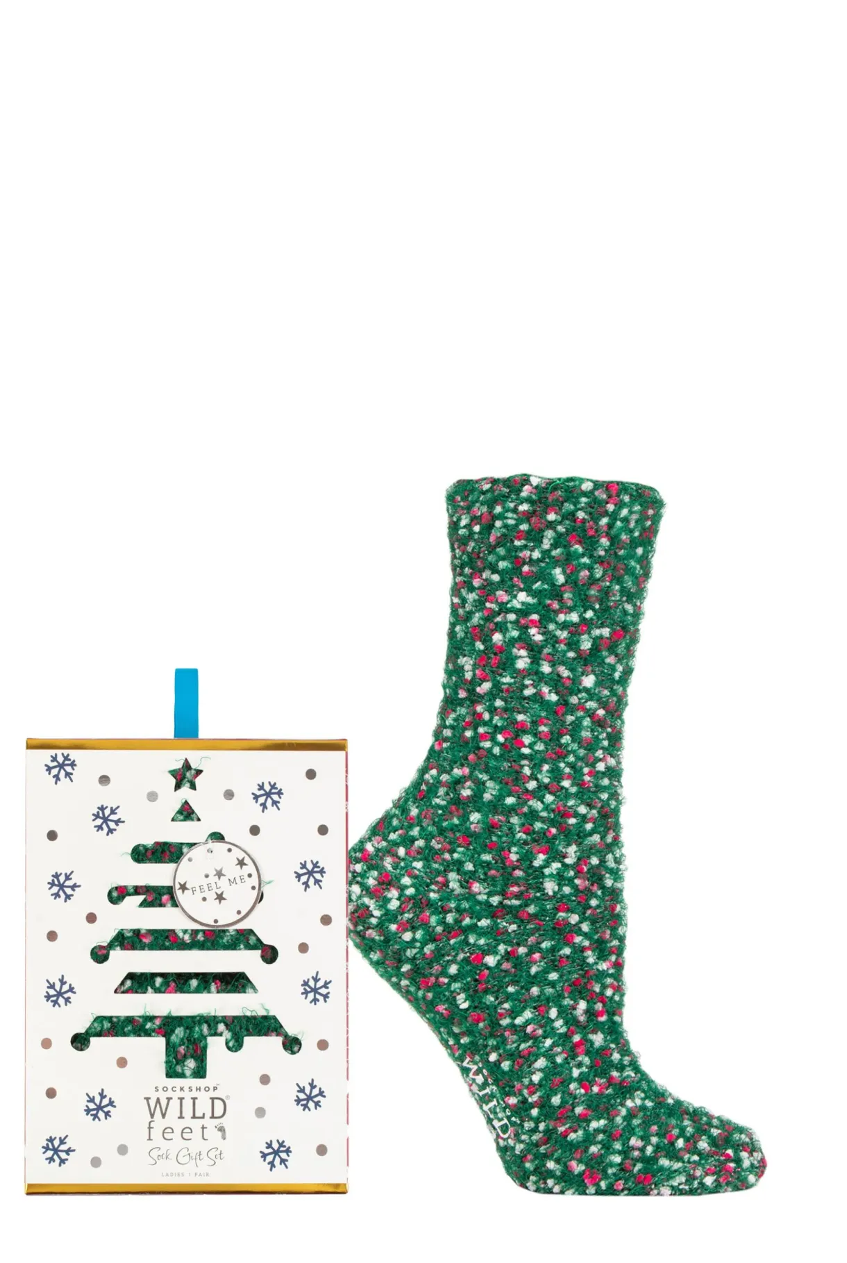 Wildfeet 1pk gift boxed christmas popcorn bed socks-womens 4-8 printable coloring page