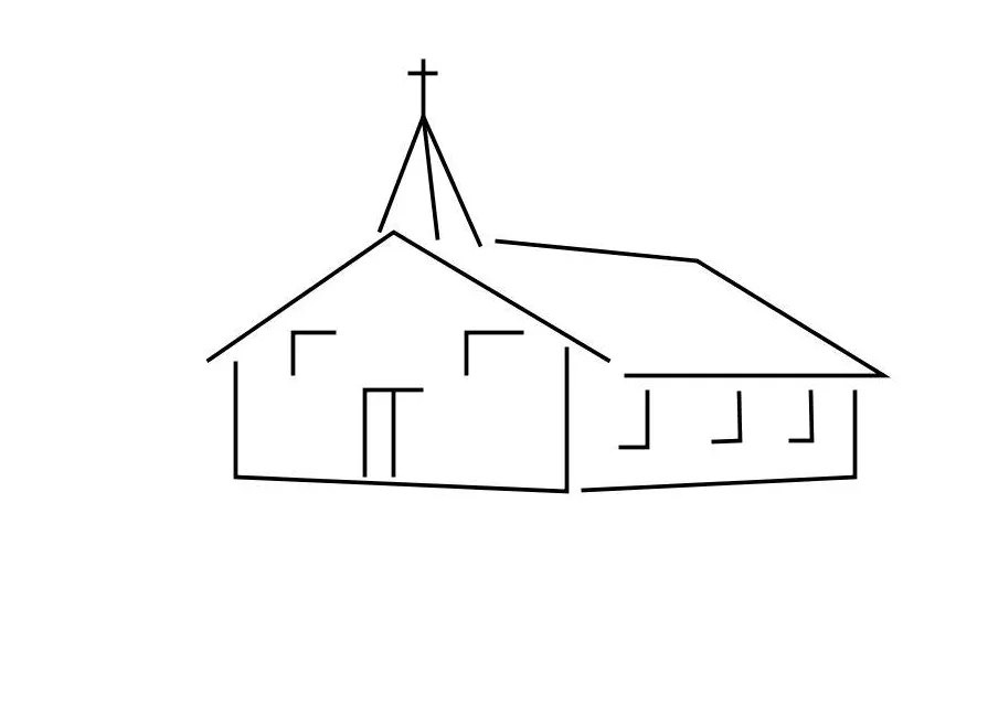 Coloring page church free printables img 10112