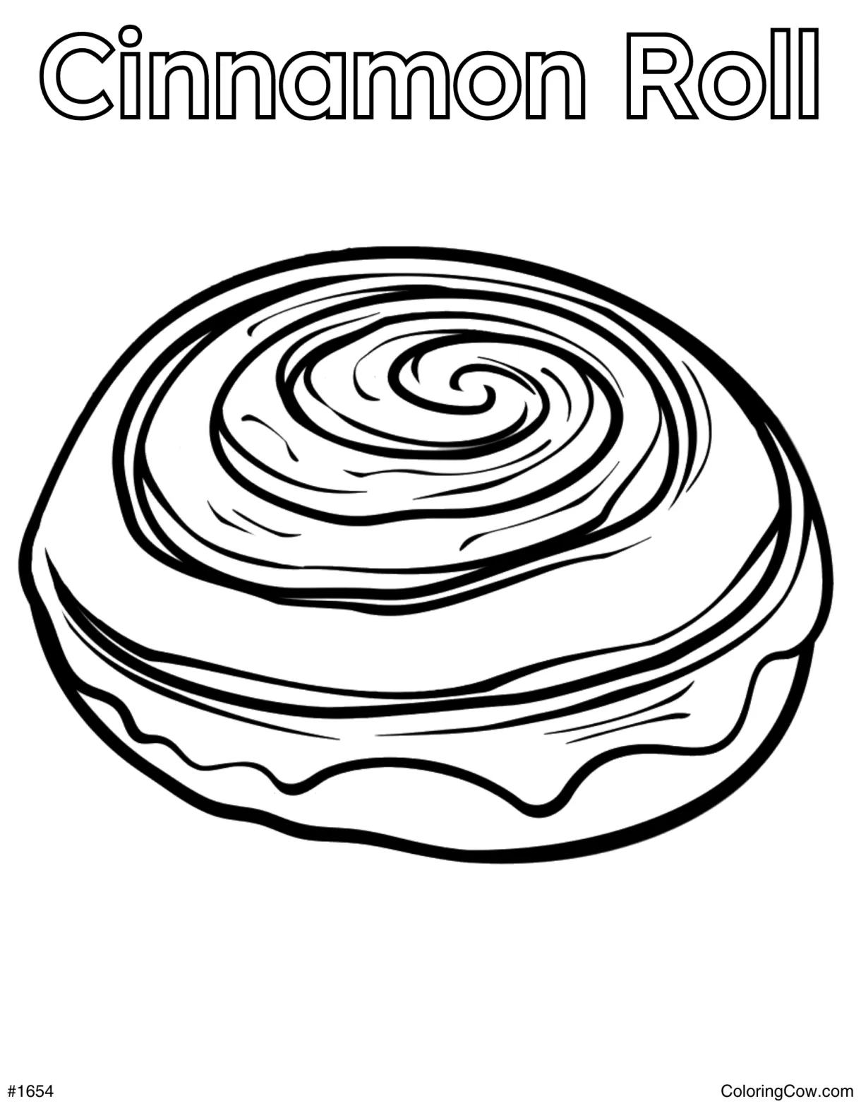Cinnamon roll coloring page