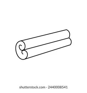 Cinnamon stick icon coloring page black stock vector