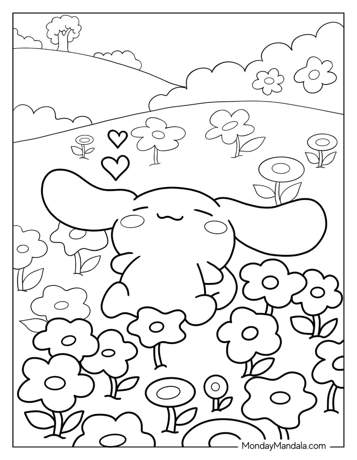 Cinnamon roll coloring page
