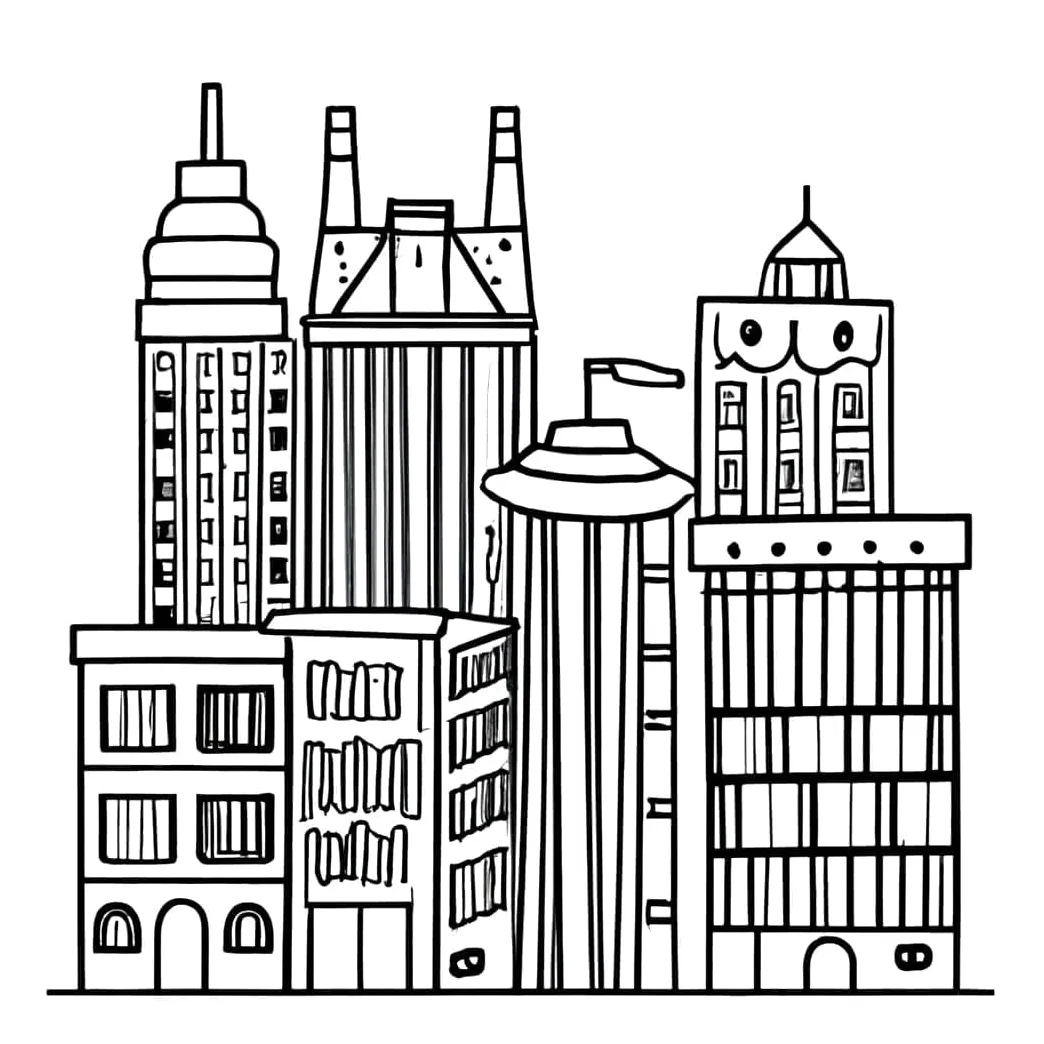 City Printable coloring page - Download, Print or Color Online for Free