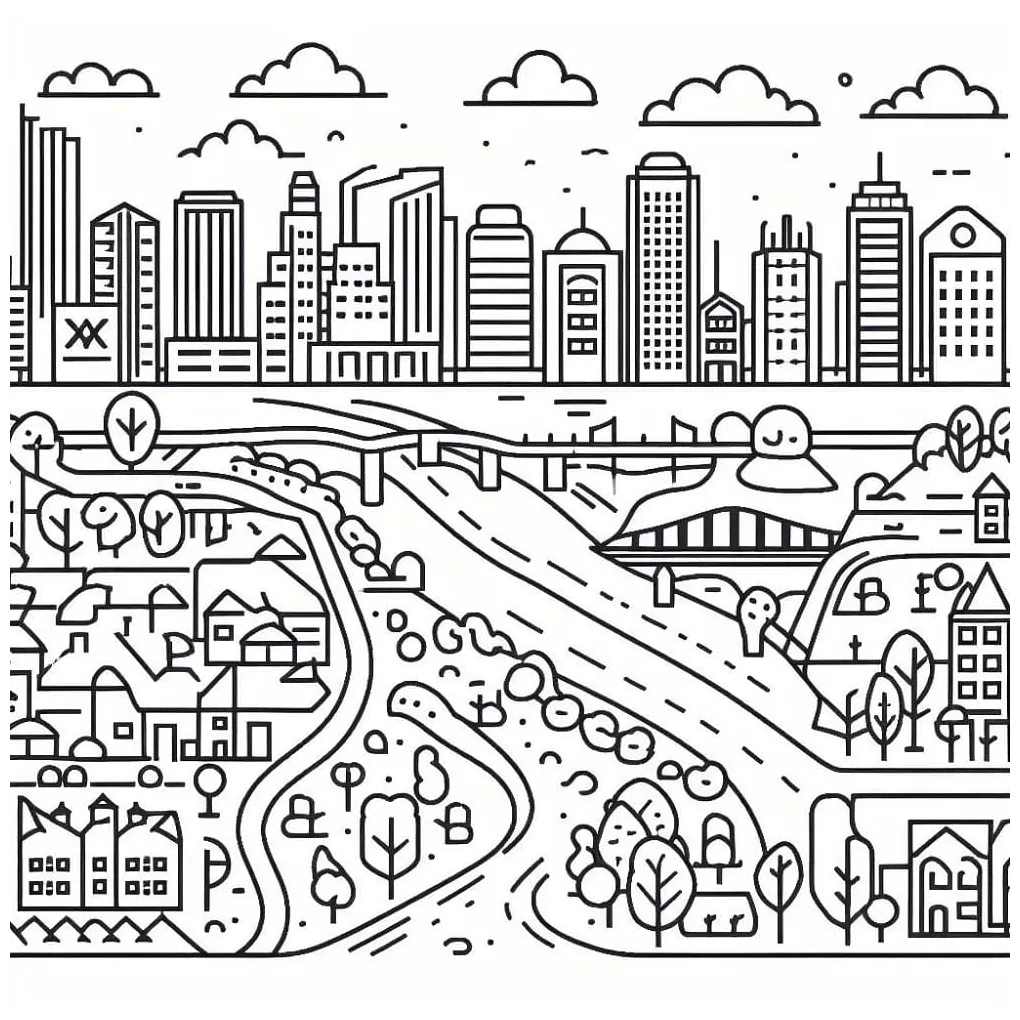 City coloring pages - ColoringLib