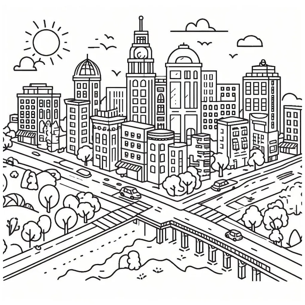 City coloring pages - ColoringLib