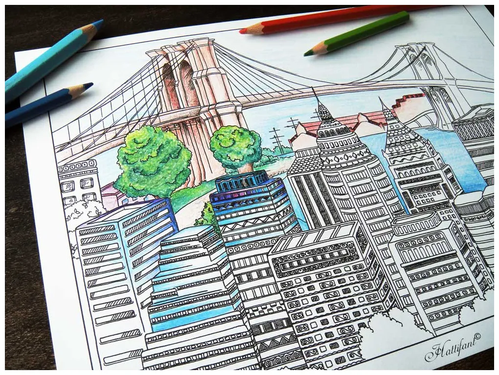 In the heart of the City Coloring Page - Hattifant