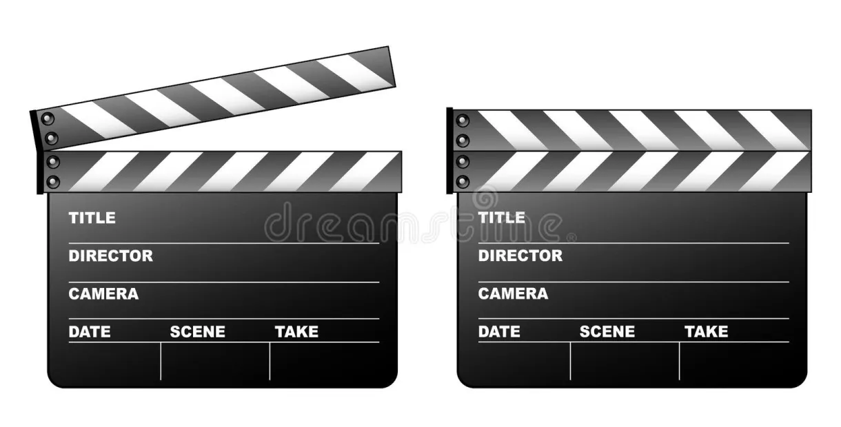 Blank movie clapboard film slate stock vector illustration of action