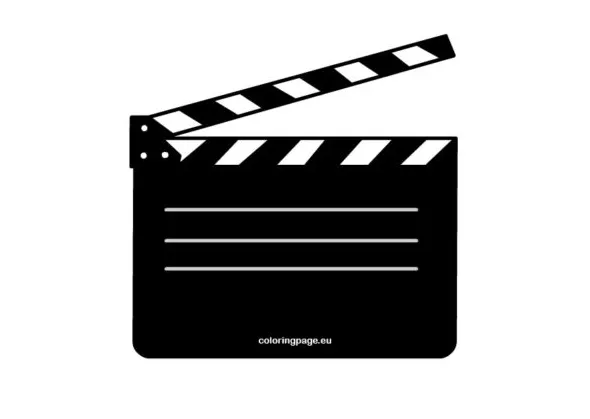 Movie clapperboard coloring page