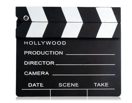 Movie slate clapboard black