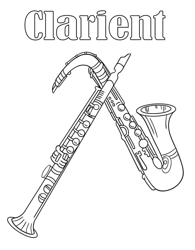 Clarinet coloring page