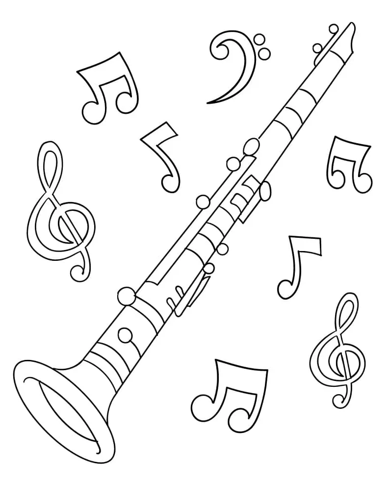 Clarinet coloring page