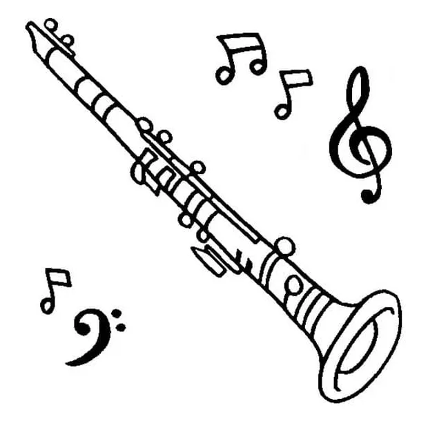 Clarinet coloring page