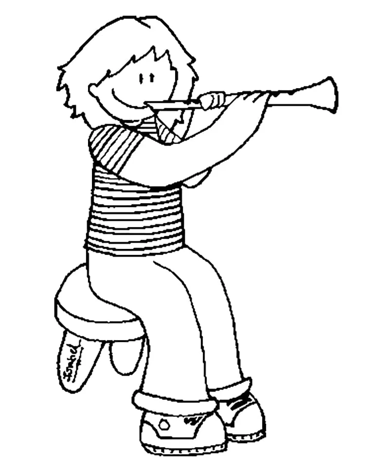 Clarinet coloring page