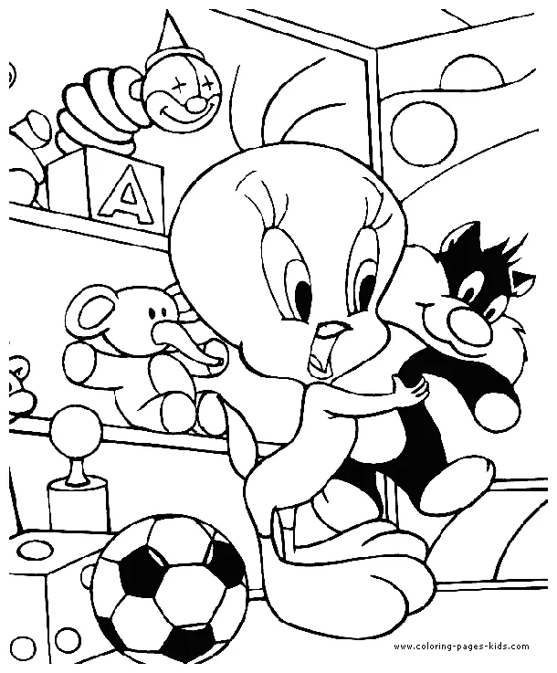 Tweety color page free cartoon coloring book pages for kids