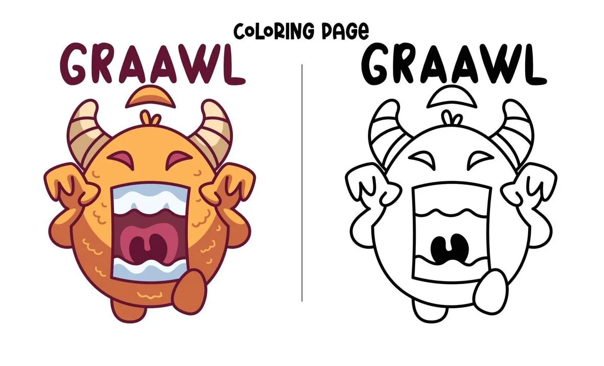 Monster coloring page vector art, icons, and graphics for