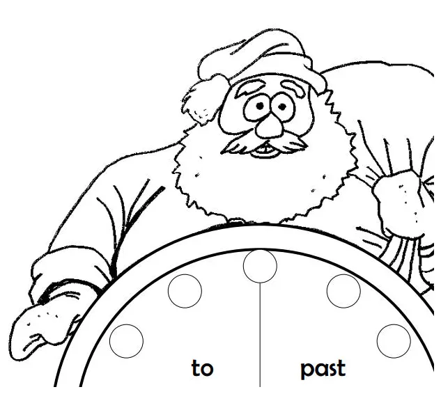 Clock coloring page