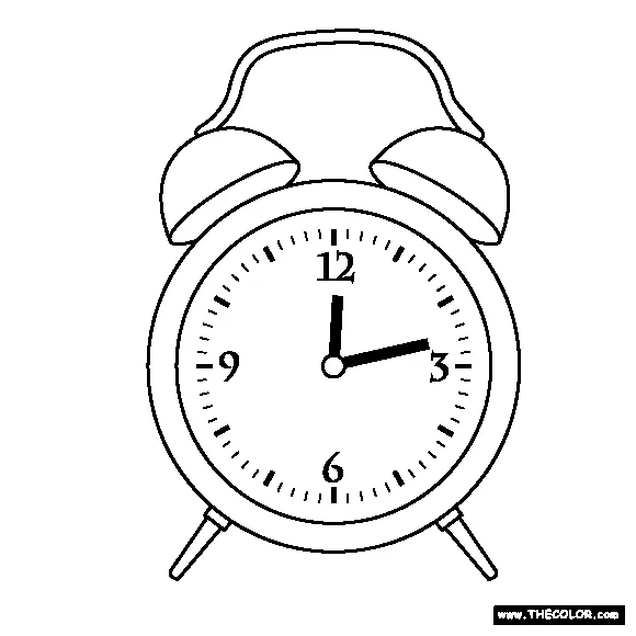 Clock coloring page