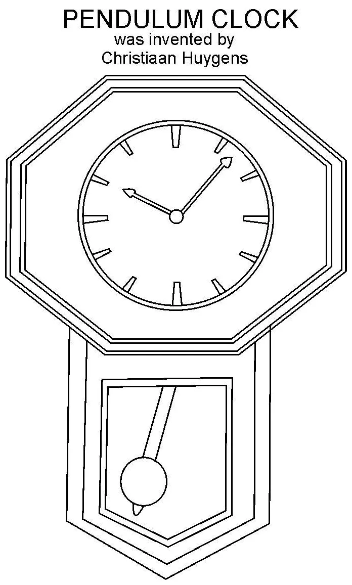 Clock coloring printable page