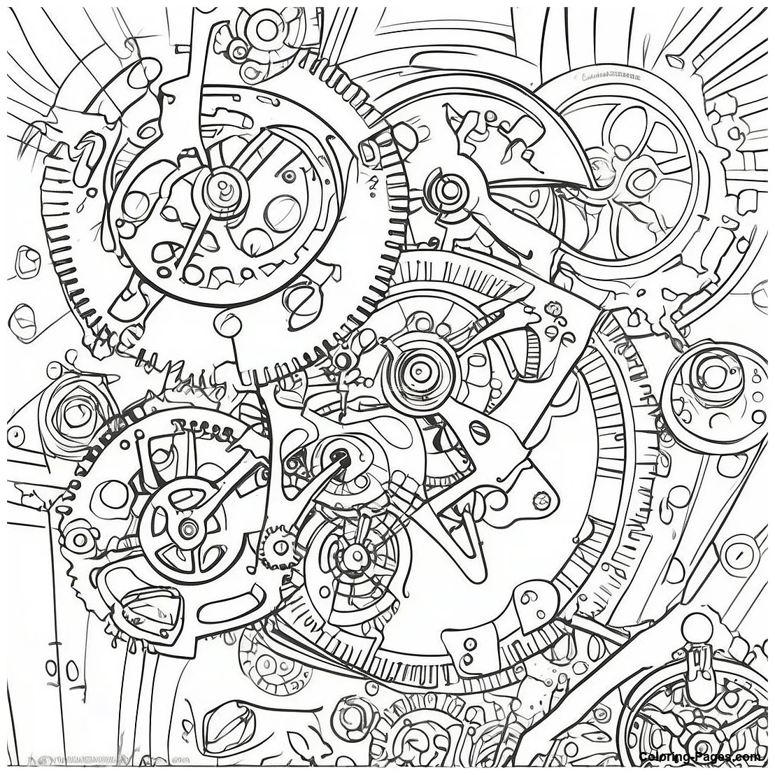 Vintage steampunk coloring-pages printable coloring page