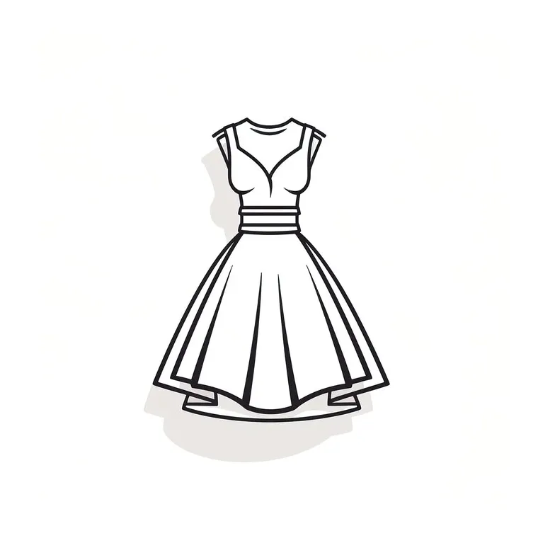 Premium vector dress boutique logo coloring book page