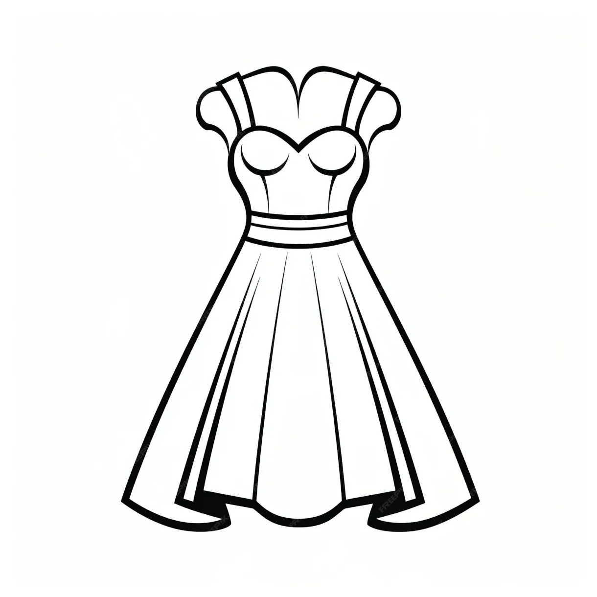 Premium vector dress boutique logo coloring book page