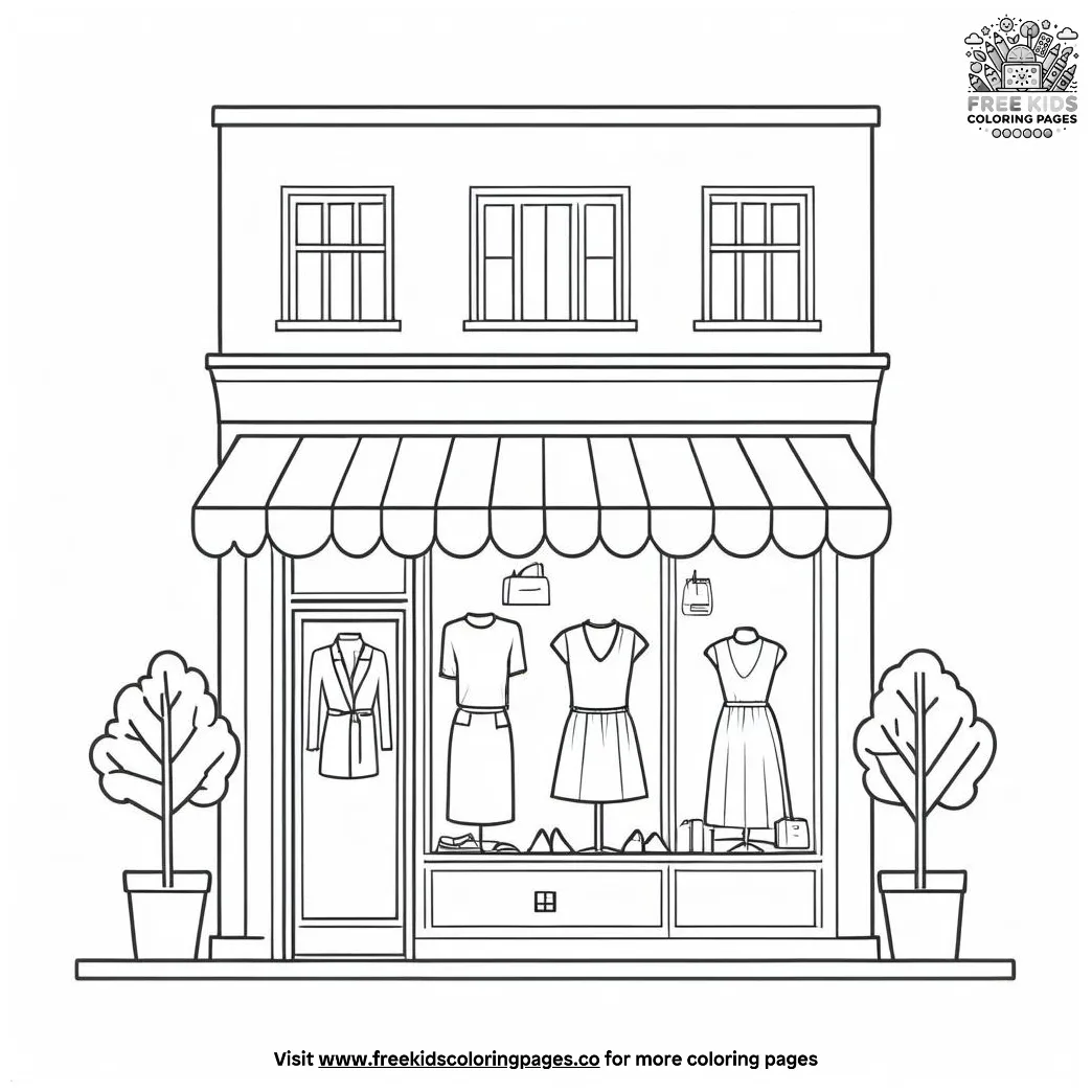 Quaint boutique coloring pages