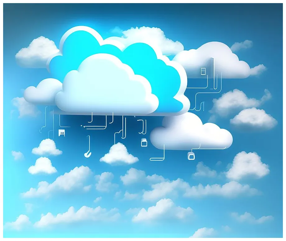 Cloud computing technology, generative ai illustration digital art by