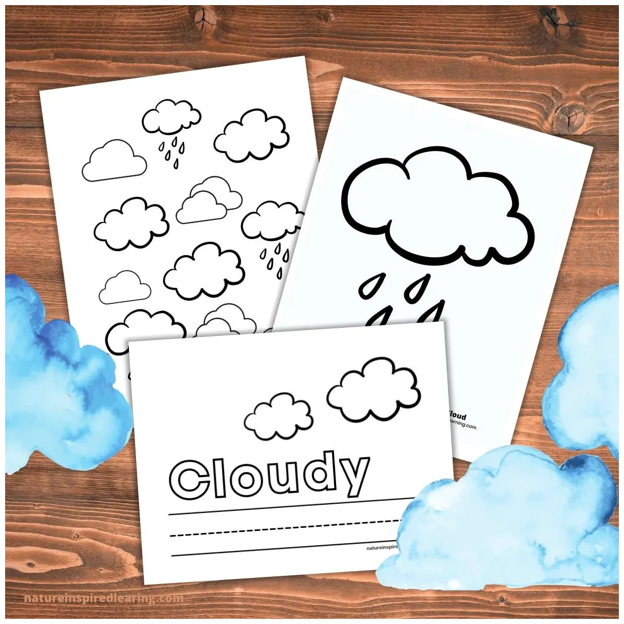 Cloud and storm coloring pages nature inspired learning