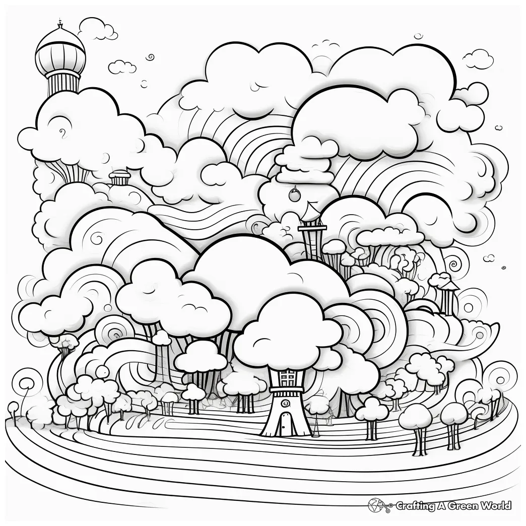 Cloud coloring pages free & printable!