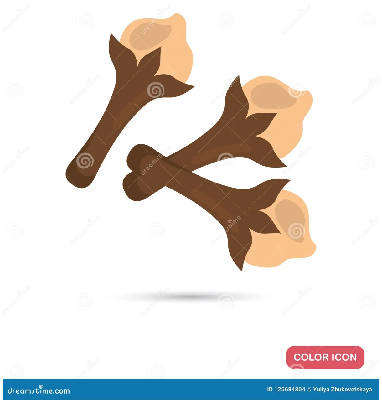 Clove spice color flat icon stock vector illustration of seeds, food