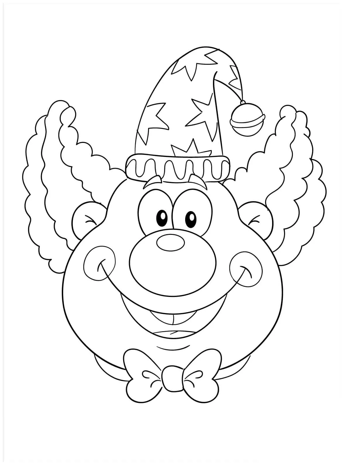 Funny Clown Face coloring page - Download, Print or Color Online for Free