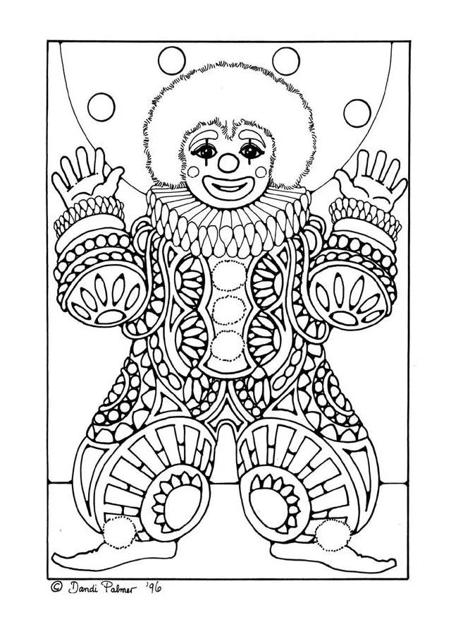 Coloring page clown free printables img 9206