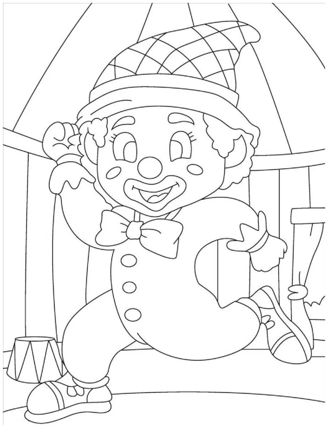 Clown running coloring page download, print or color online for free