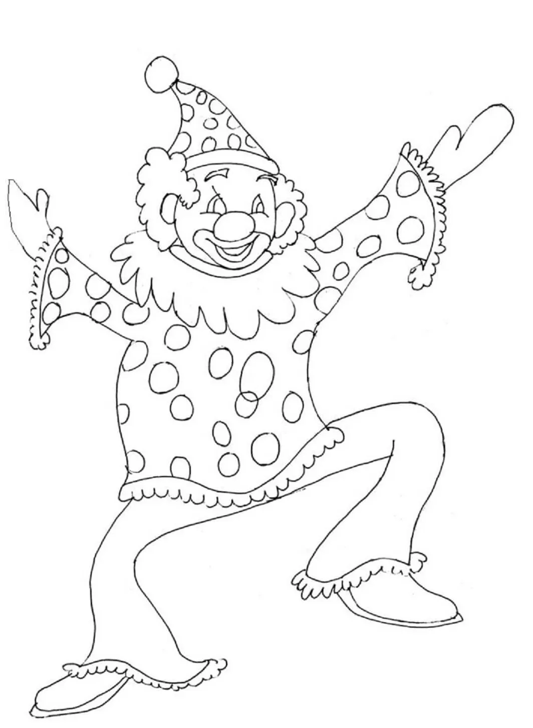 Dancing Clown coloring page - Download, Print or Color Online for Free