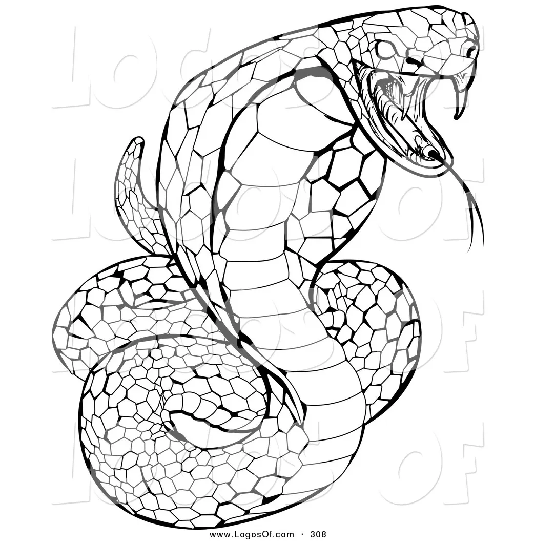 King cobra snake coloring pages download and print for free