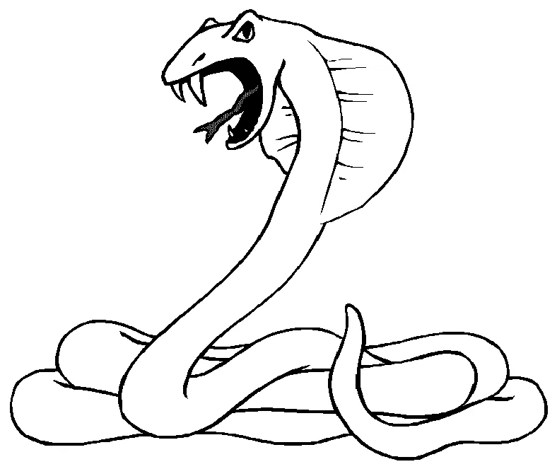 King cobra snake coloring pages download and print for free