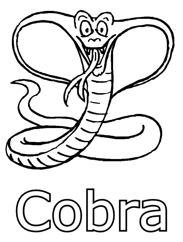 Snake cobra coloring pages & coloring book