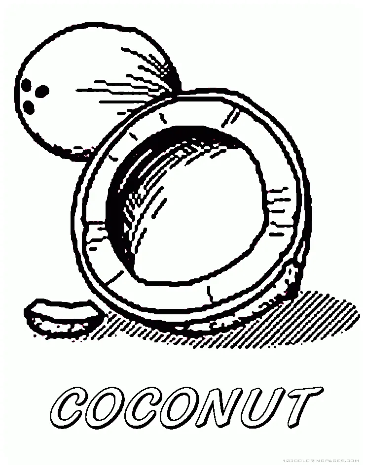 Coconut Coloring Page Coloring Coloring Pages