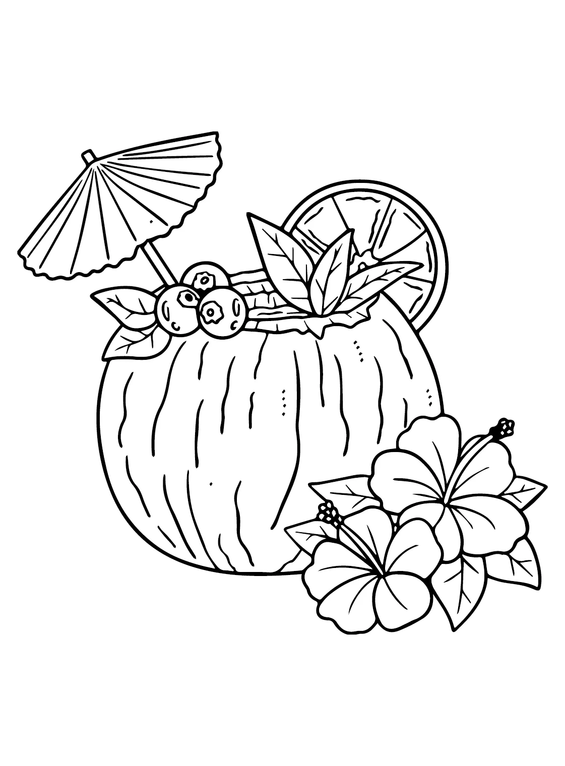 Coconut Free Coloring Page - Free Printable Coloring Pages