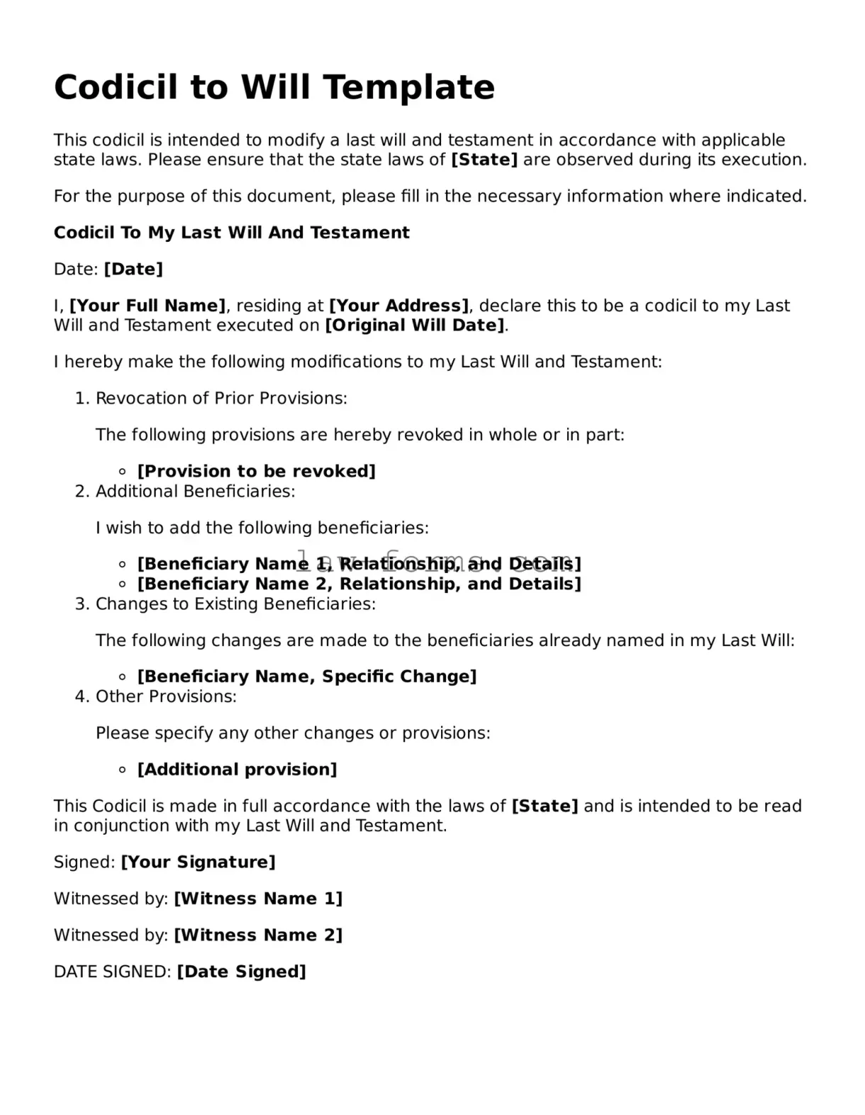 Printable template legal forms