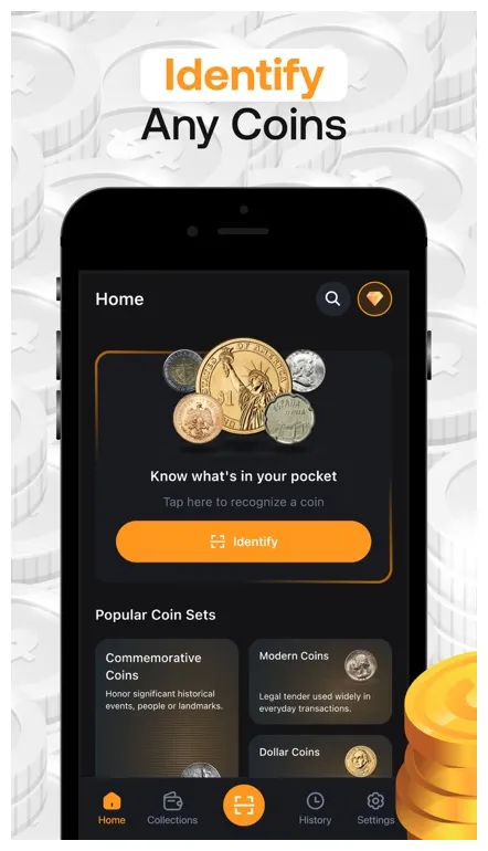 Coin identifier snap & scan by vulcan labs company limited