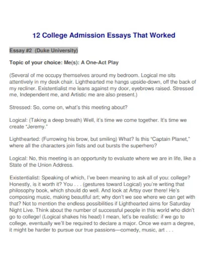 10+ Admission Essay Examples to Download
