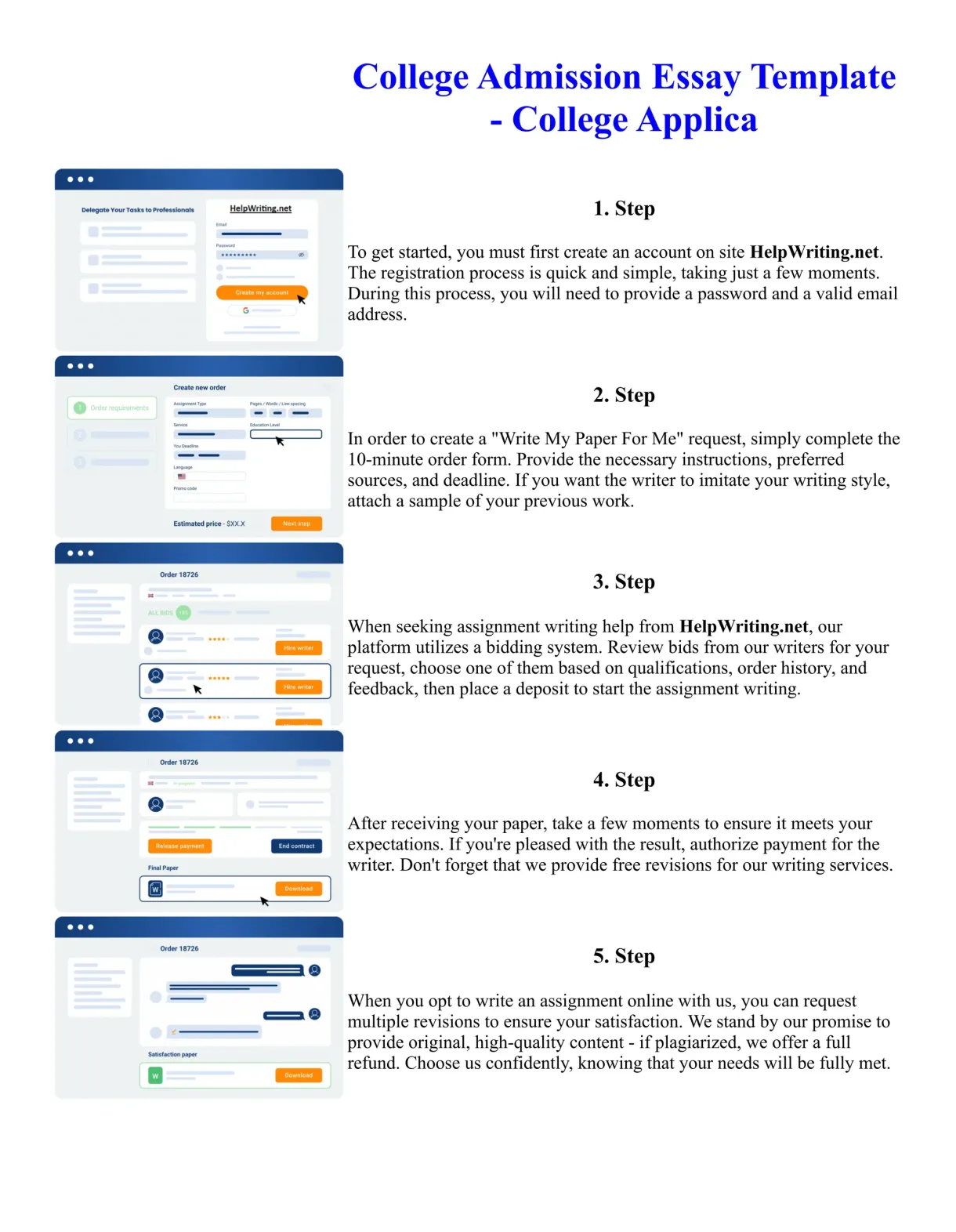 College Admission Essay Template - College Applica | PDF