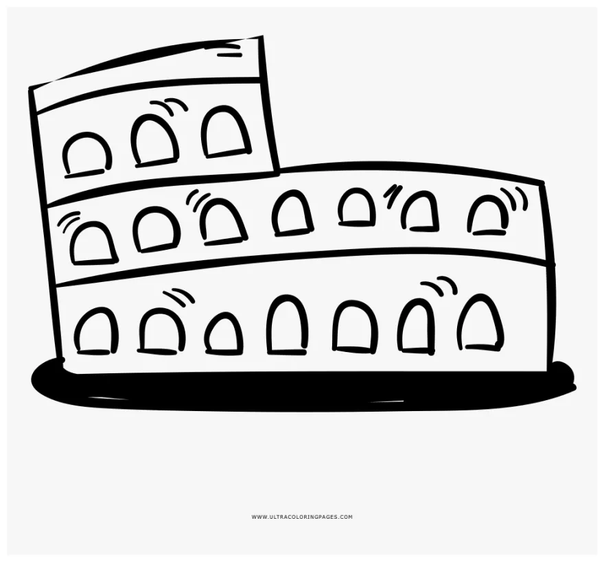 Colosseum Coloring Page, HD Png Download - kindpng